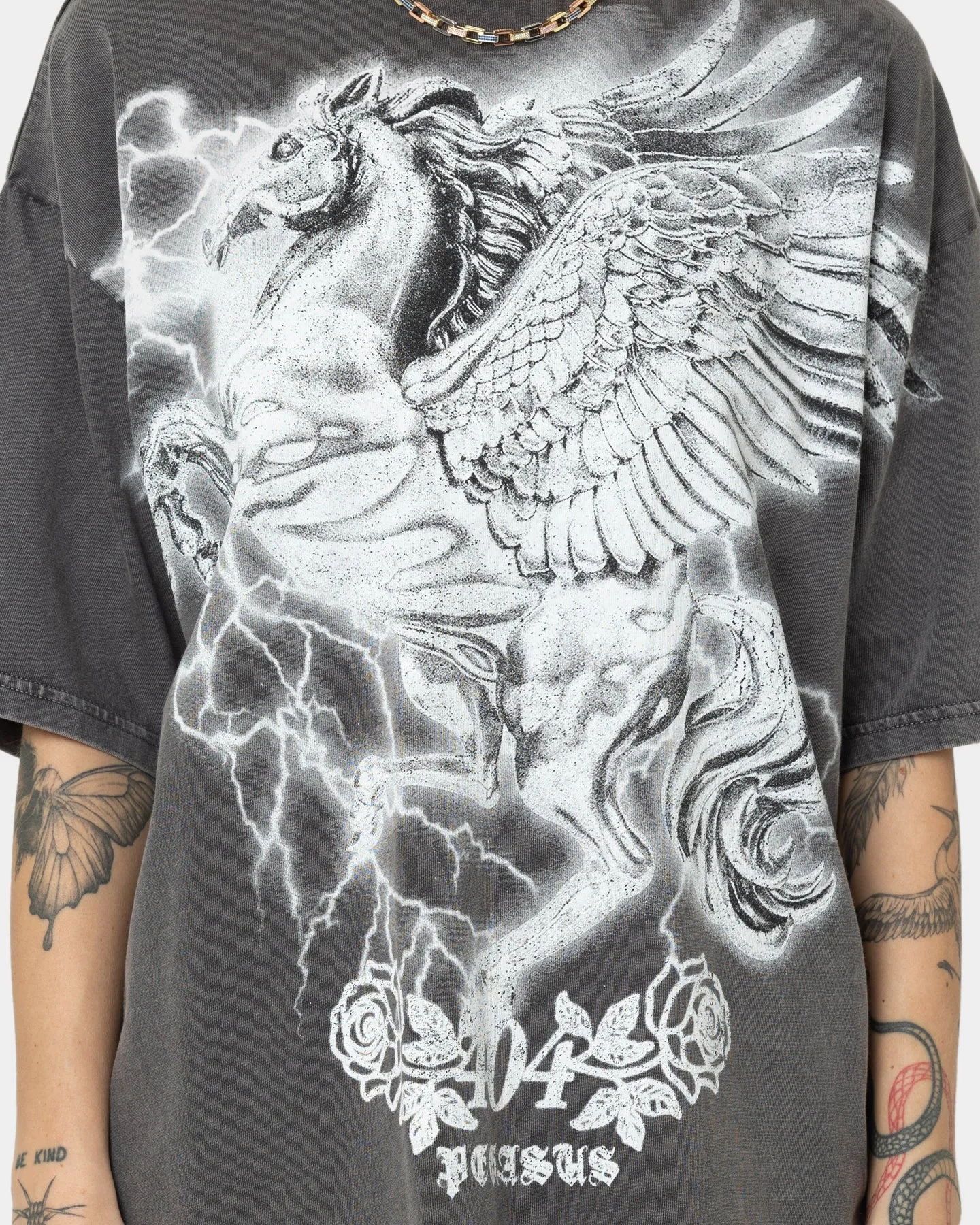 404 Pegasus Vintage T-Shirt Charcoal