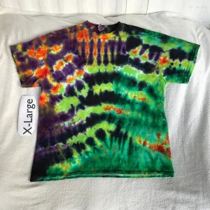 Adult XL Intentionally Random Scrunched & Rolled Tie-Dye tee