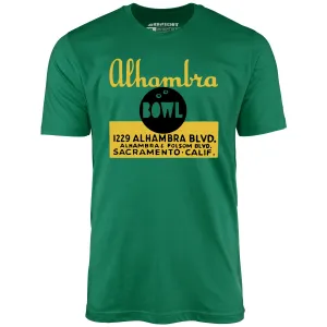 Alhambra Bowl - Sacramento, CA - Vintage Bowling Alley - Unisex T-Shirt