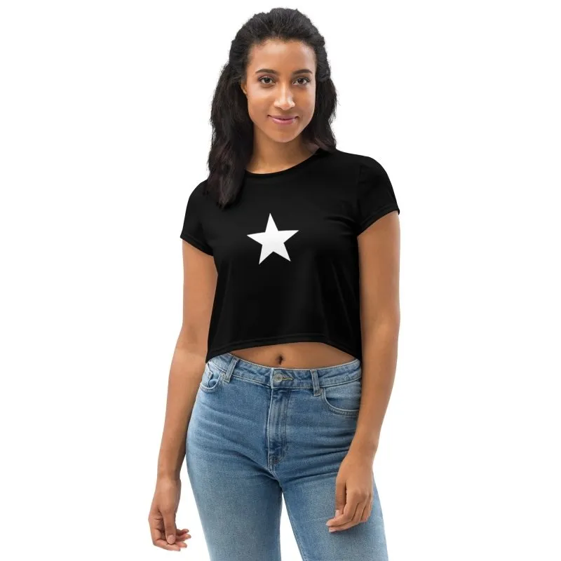 All-Over Print Crop Tee - Star