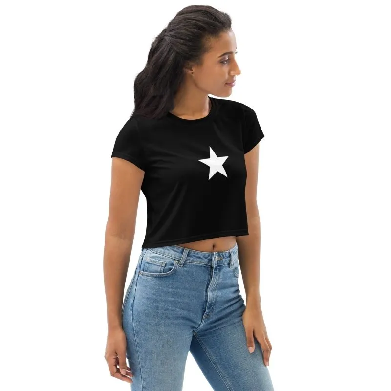 All-Over Print Crop Tee - Star