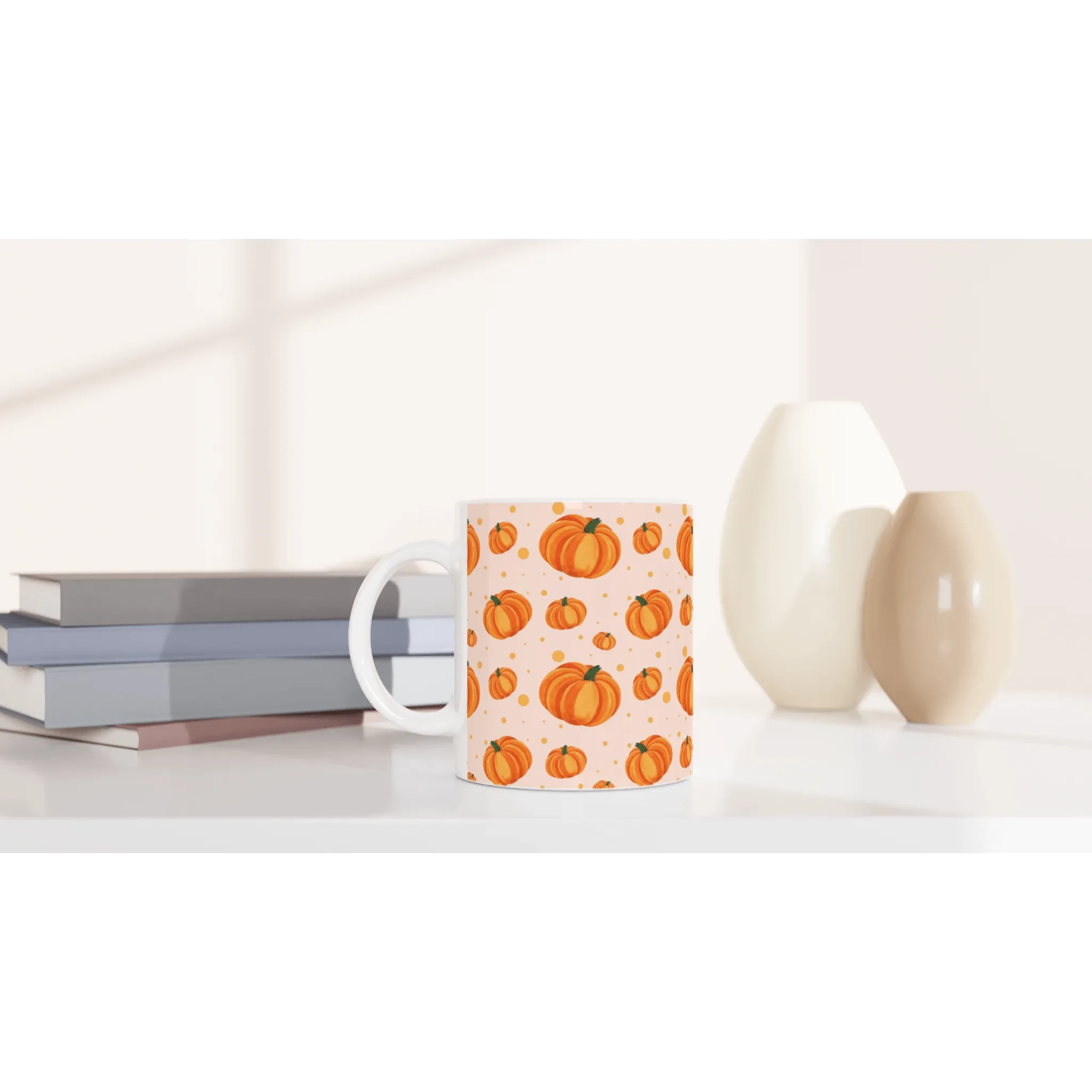 All-Over Pumpkin Print Ceramic Mug – Cozy Fall Vibes