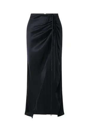 BLACK SILK AMADI MAXI SKIRT