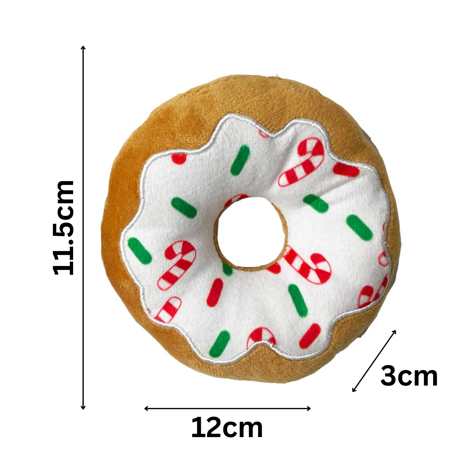 Christmas Donut & Pudding | Pack of 2 Christmas Soft Dog Toys by Happy Pet