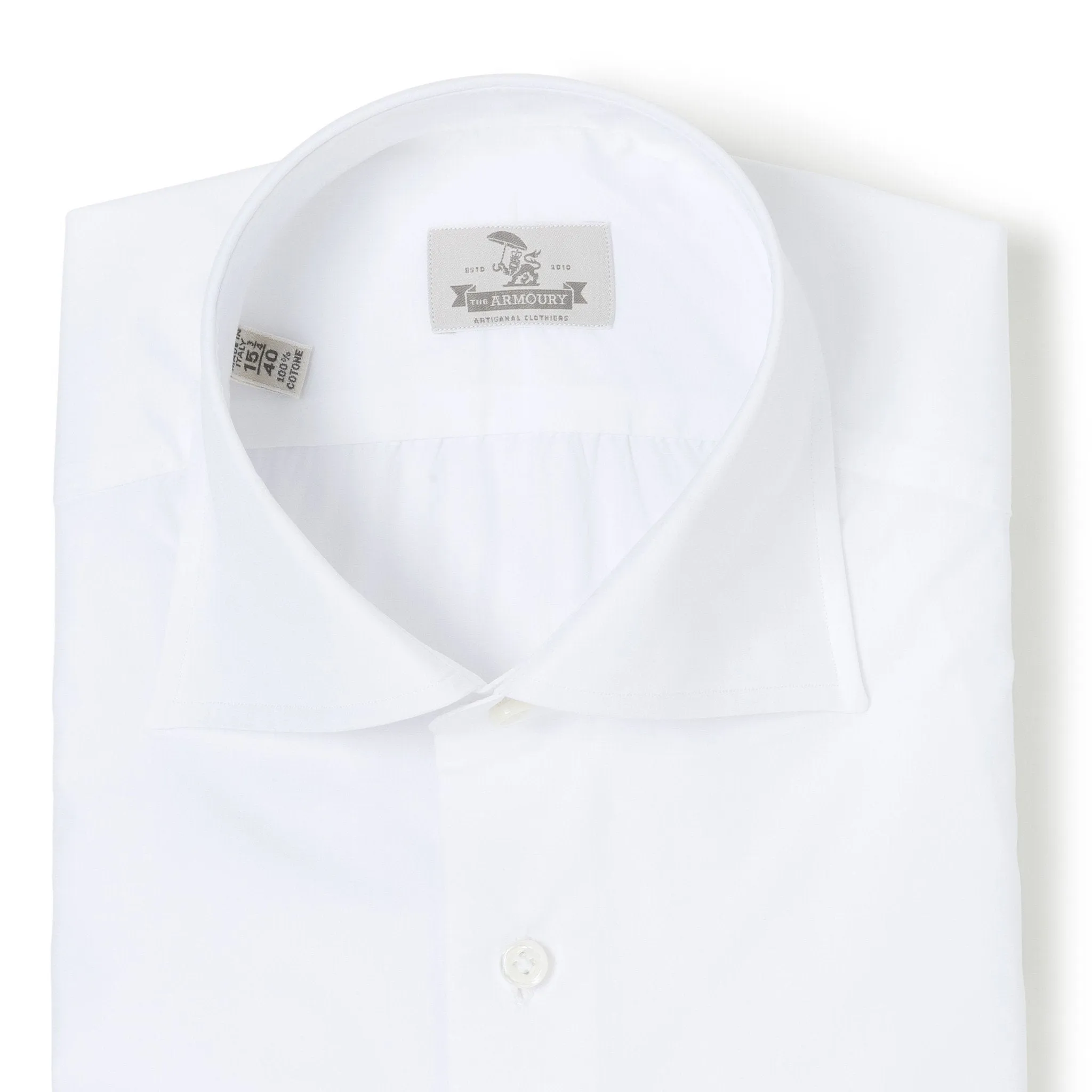 Cotton Poplin Spread Collar Shirt