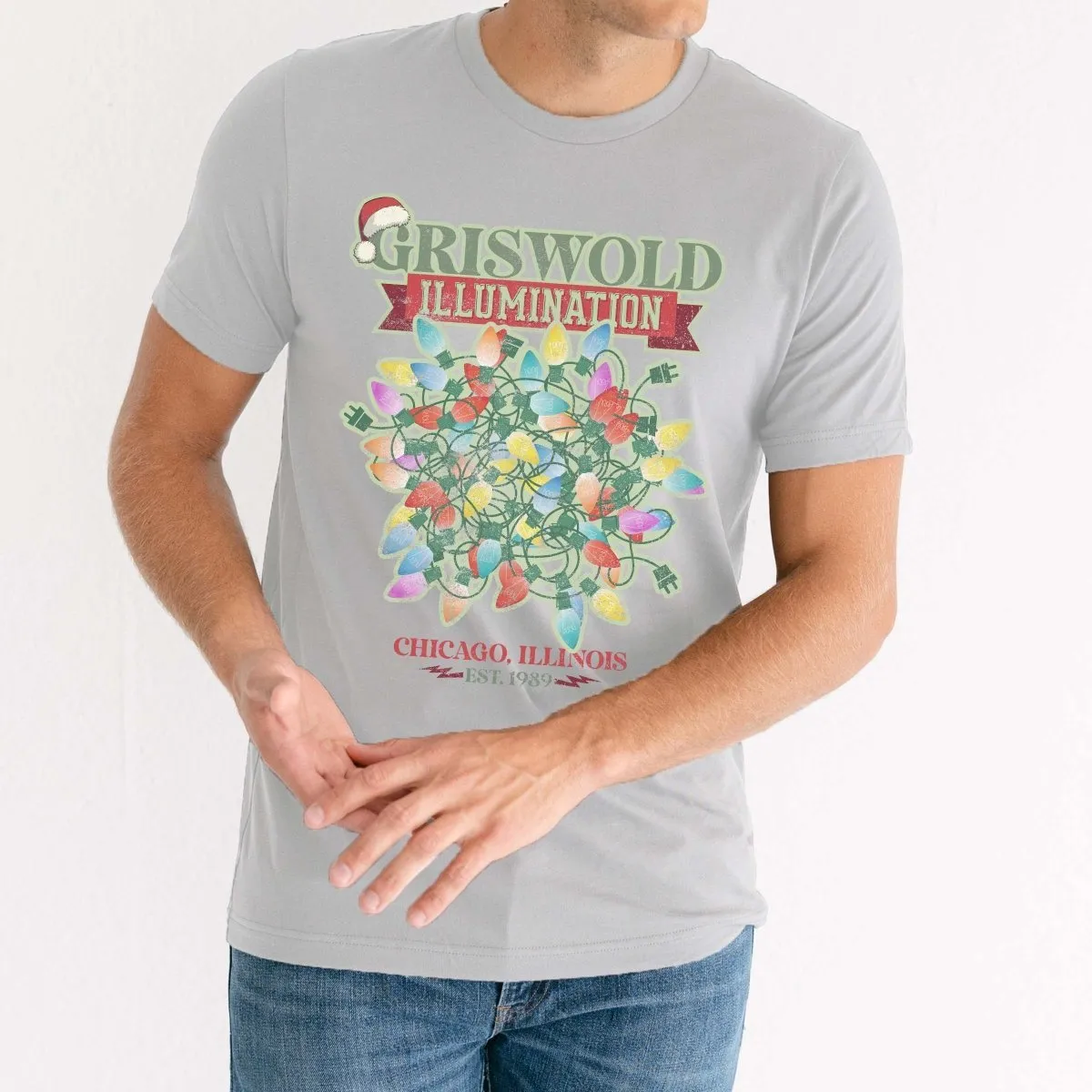 Couple Christmas Griswold Illumination & Clark Shocked Wholesale Bella Graphic Tee - Fast Shipping