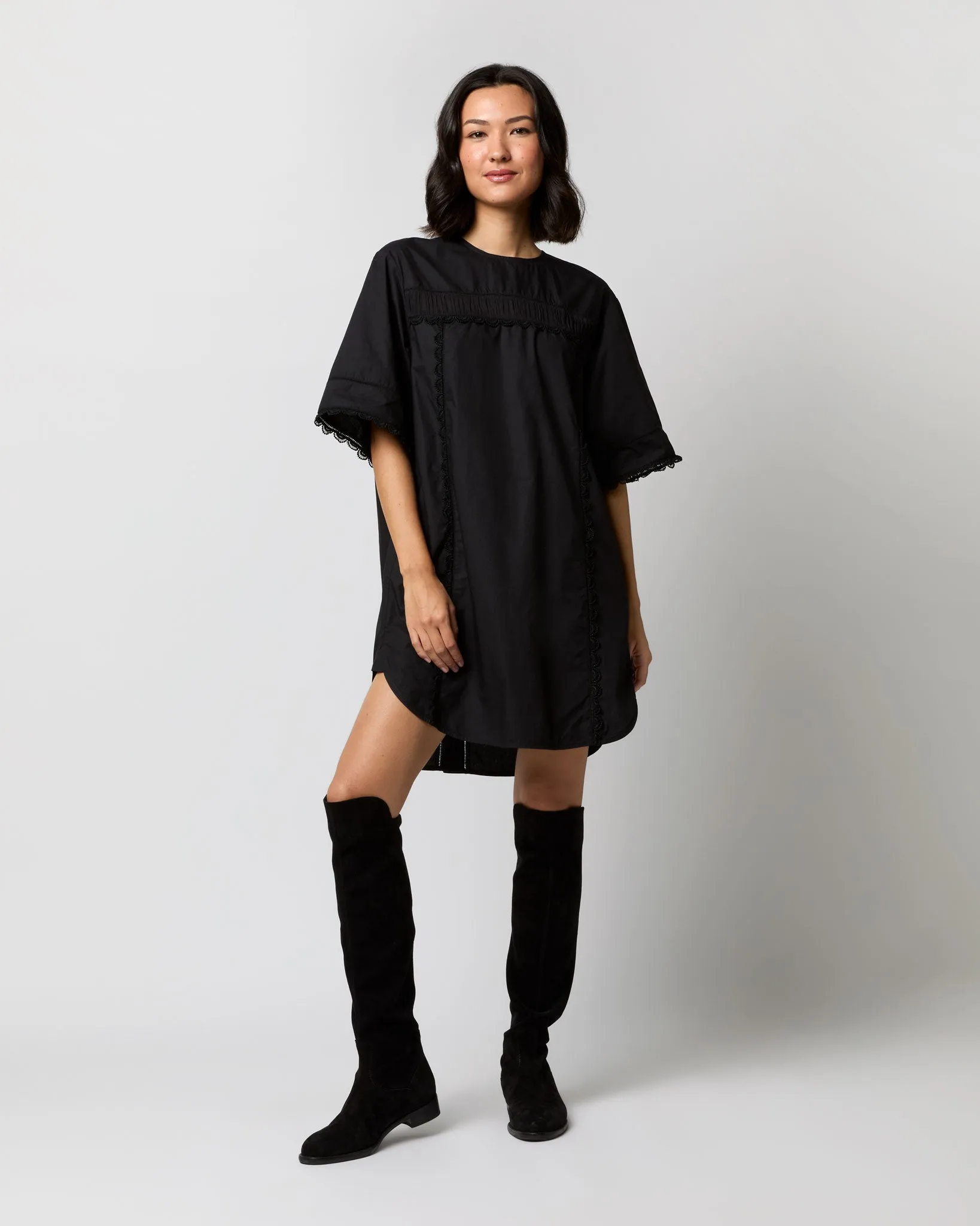 Diyana Tunic Dress in Noir