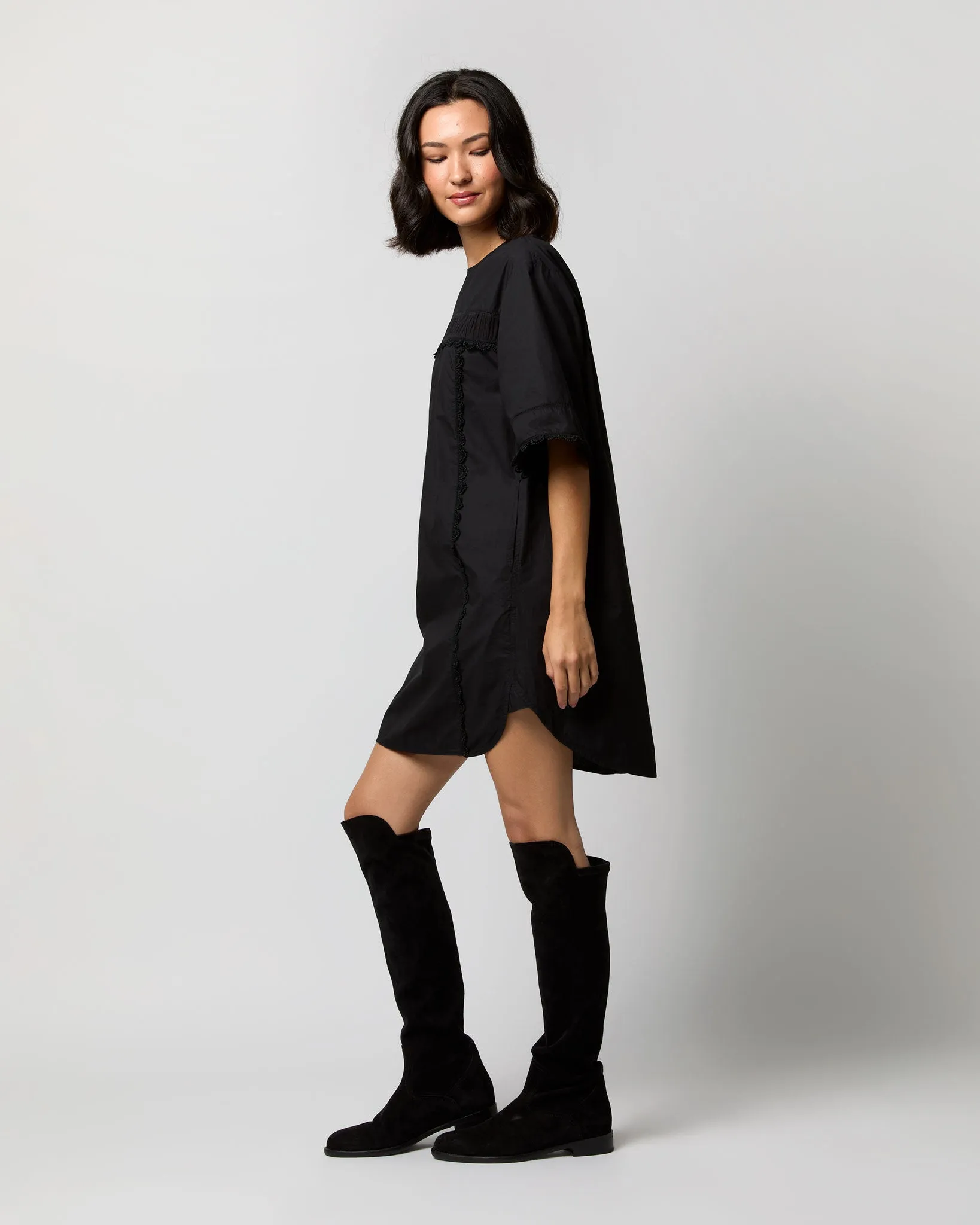 Diyana Tunic Dress in Noir