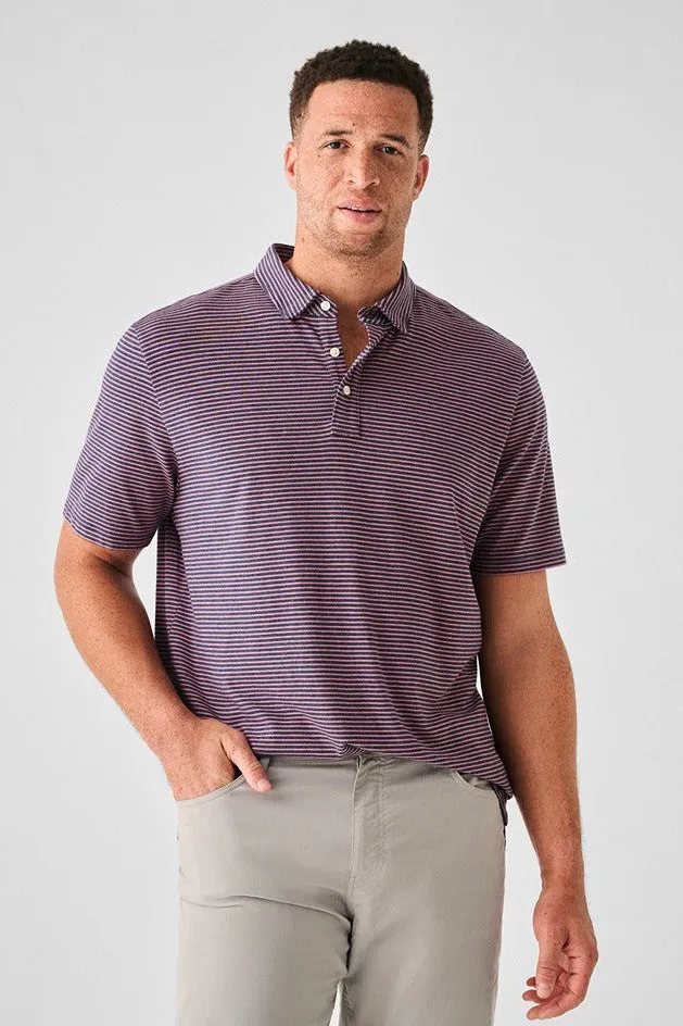 Faherty Movement™ Short-Sleeve Polo in Spring Storm Stripe