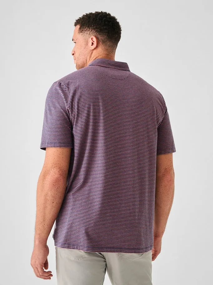 Faherty Movement™ Short-Sleeve Polo in Spring Storm Stripe