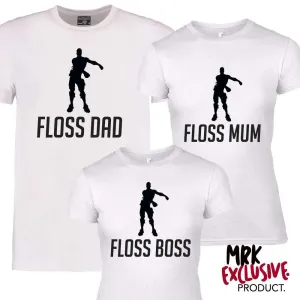 Floss Family White Crew Tees (MRK X)