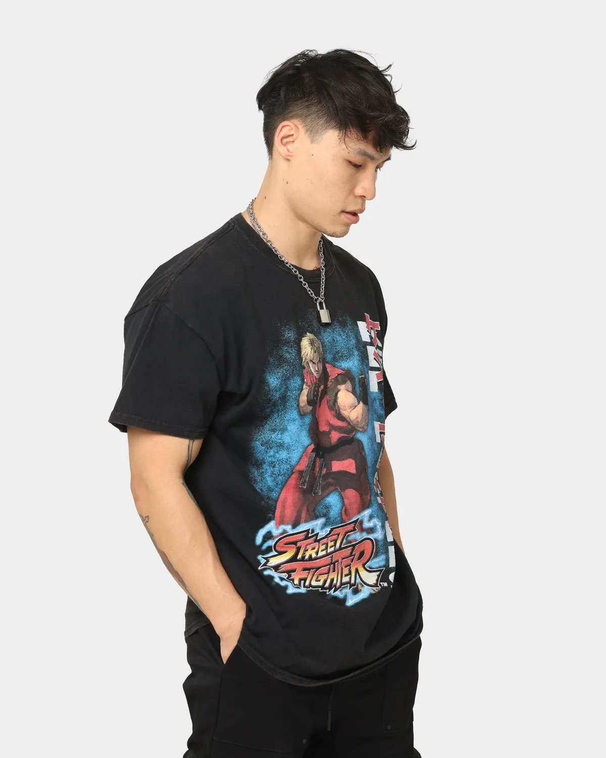 Goat Crew X Street Fighter Ken Masters Vintage T-Shirt Black Wash