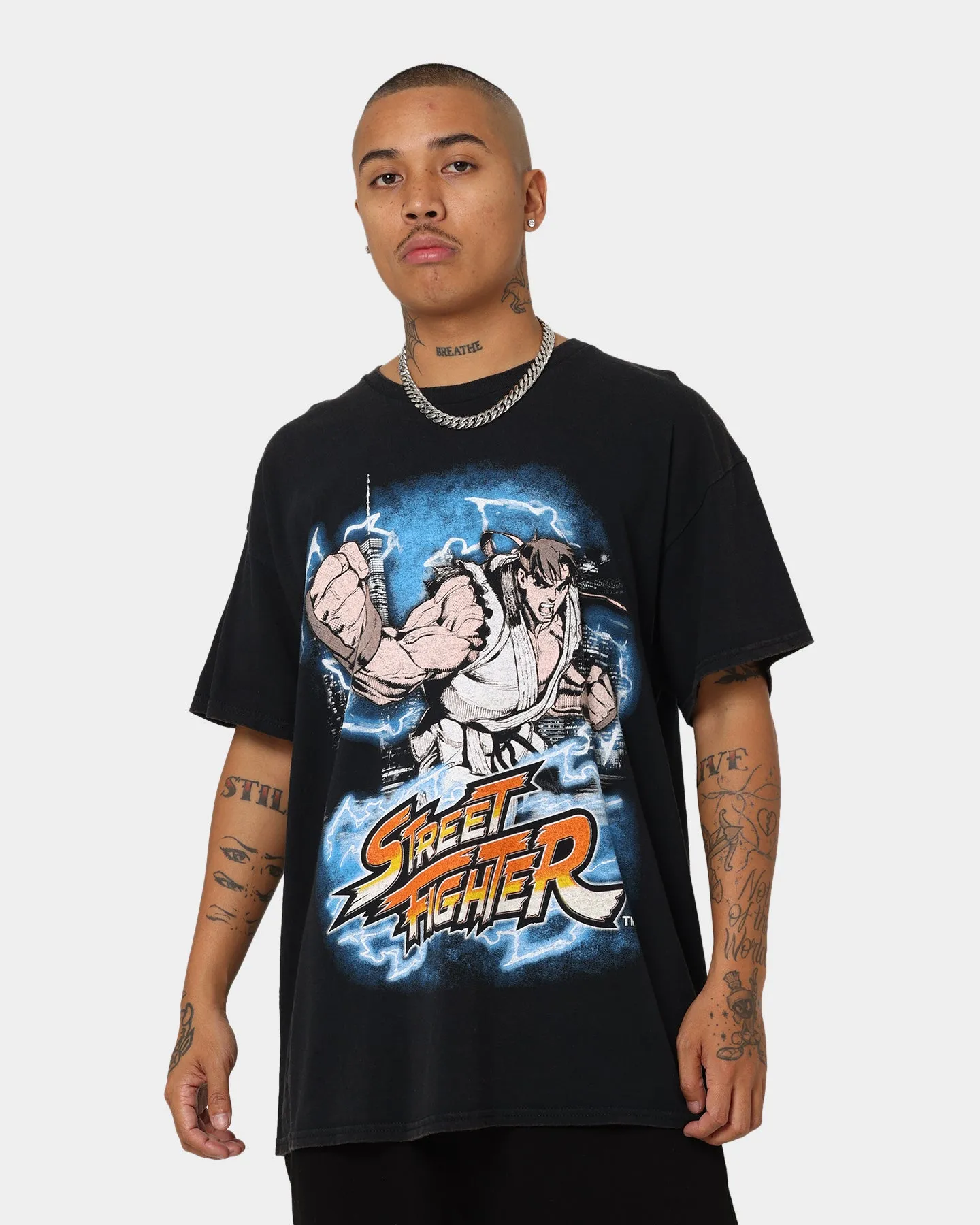 Goat Crew X Street Fighter Ryu Vintage T-Shirt Black Wash