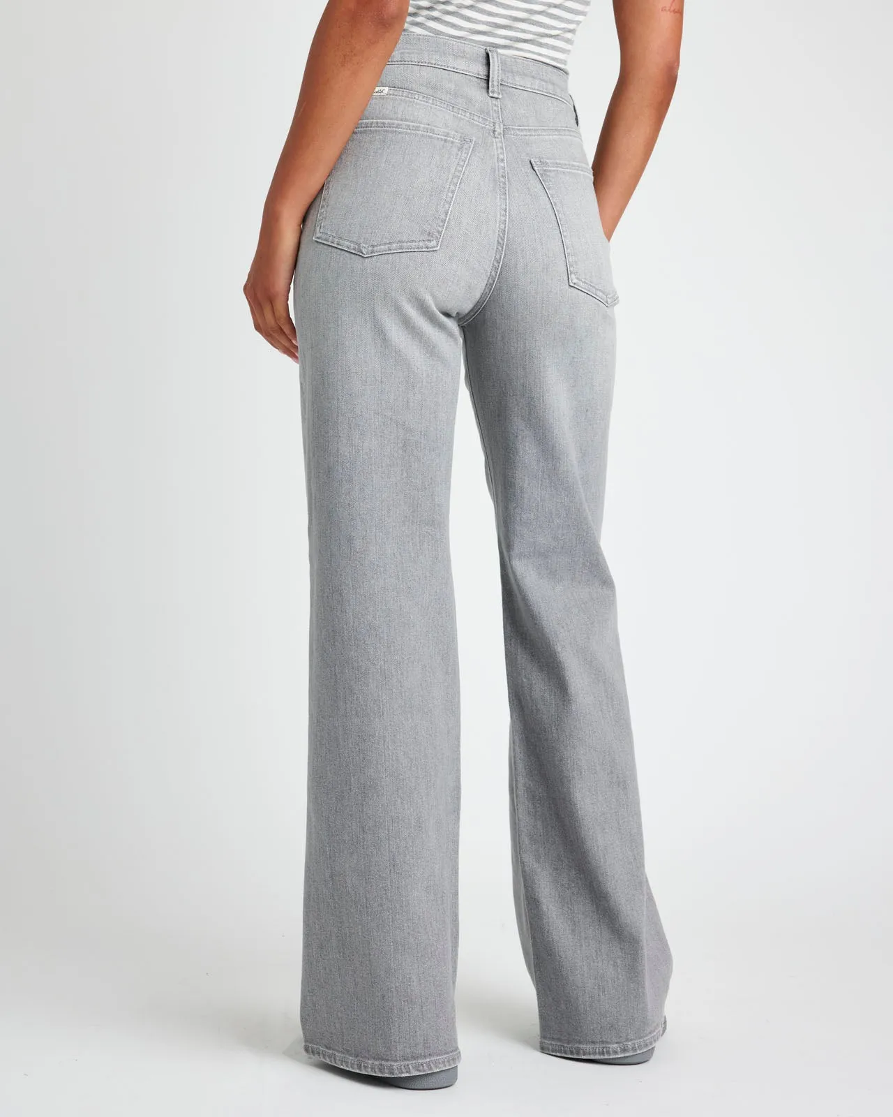 Grey High-Rise Wide Leg Jean