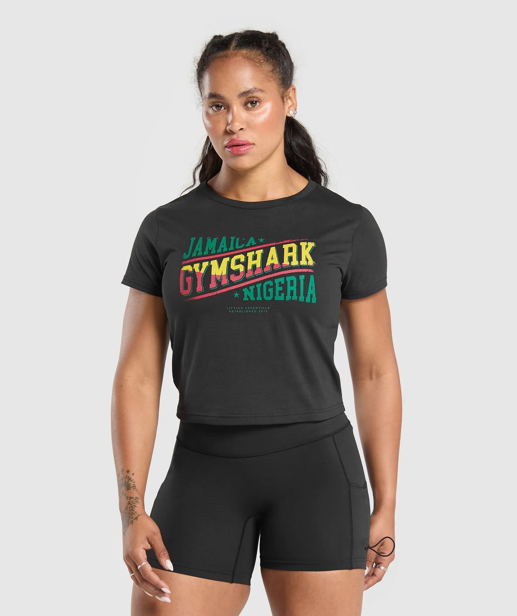 Gymshark Indiyah and Dami x Graphic Baby Tee - Black