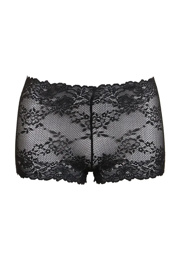 Heavenly Lace Boyshort - Black