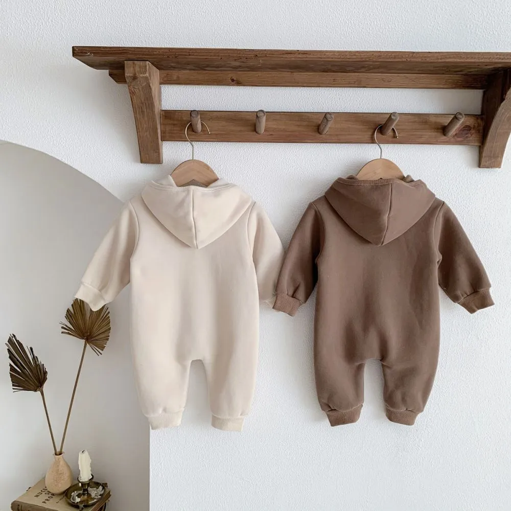 Hooded Baby Romper - The Cozy maple bear