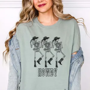 Howdy Cowboy Skeletons Comfort Color Wholesale Tee - Fast Shipping