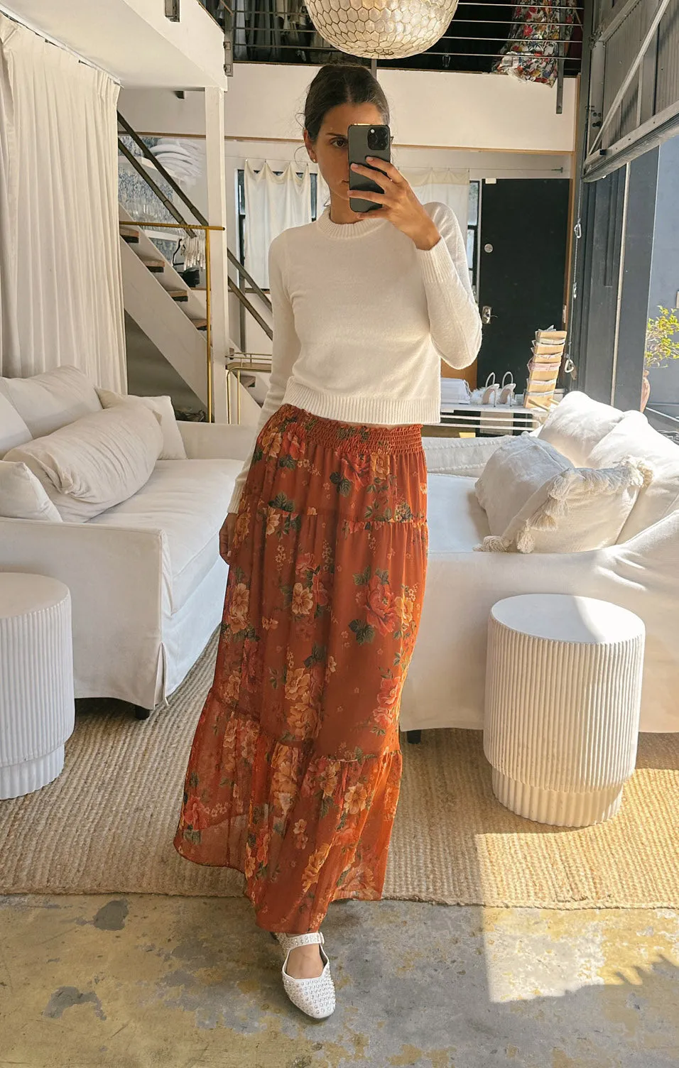 Larina Midi Skirt ~ Garden Harvest