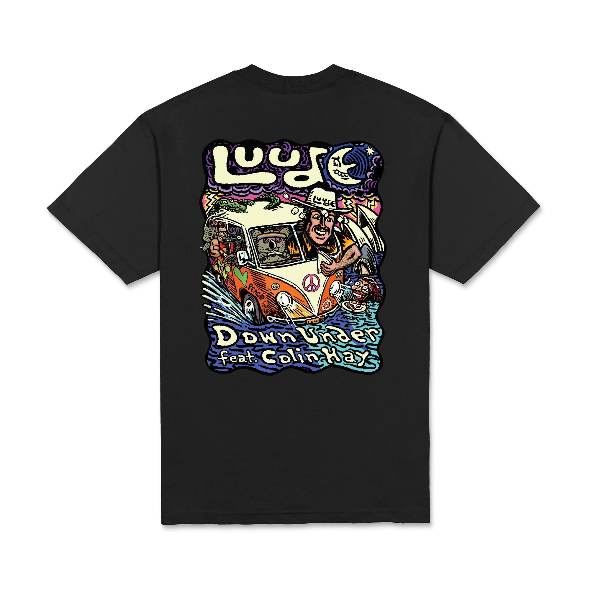 LUUDE / Down Under /  Glow In The Dark / Black T-Shirt