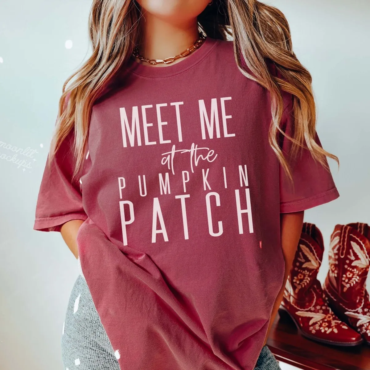 Meet Me At The Pumpkin Patch Comfort Color Wholesale Tee - Quick Shipping