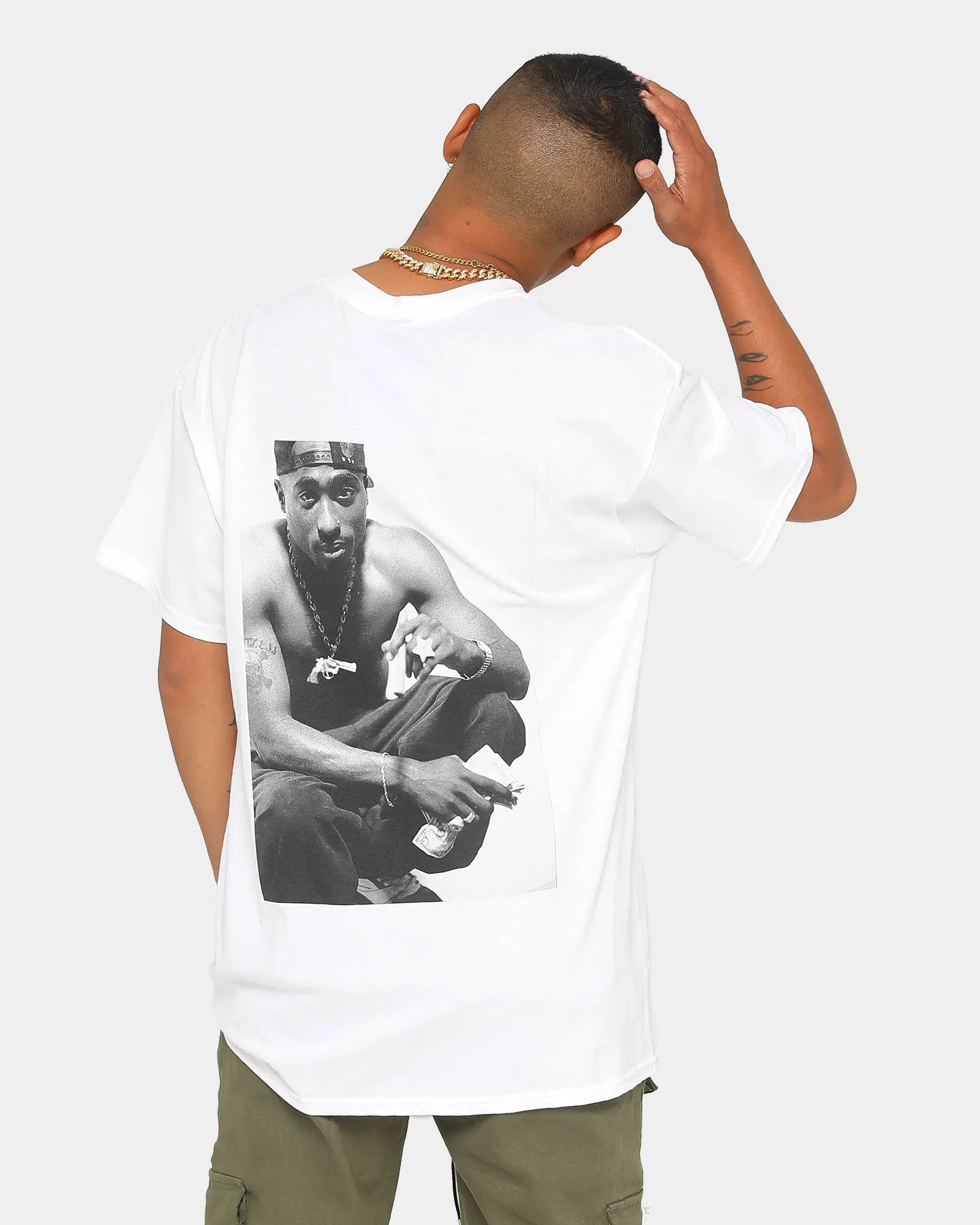 Men's Tupac Frame Photo T-Shirt White