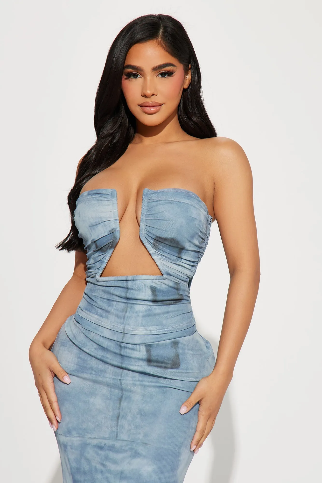 Ocean Mesh Maxi Dress - Blue/combo