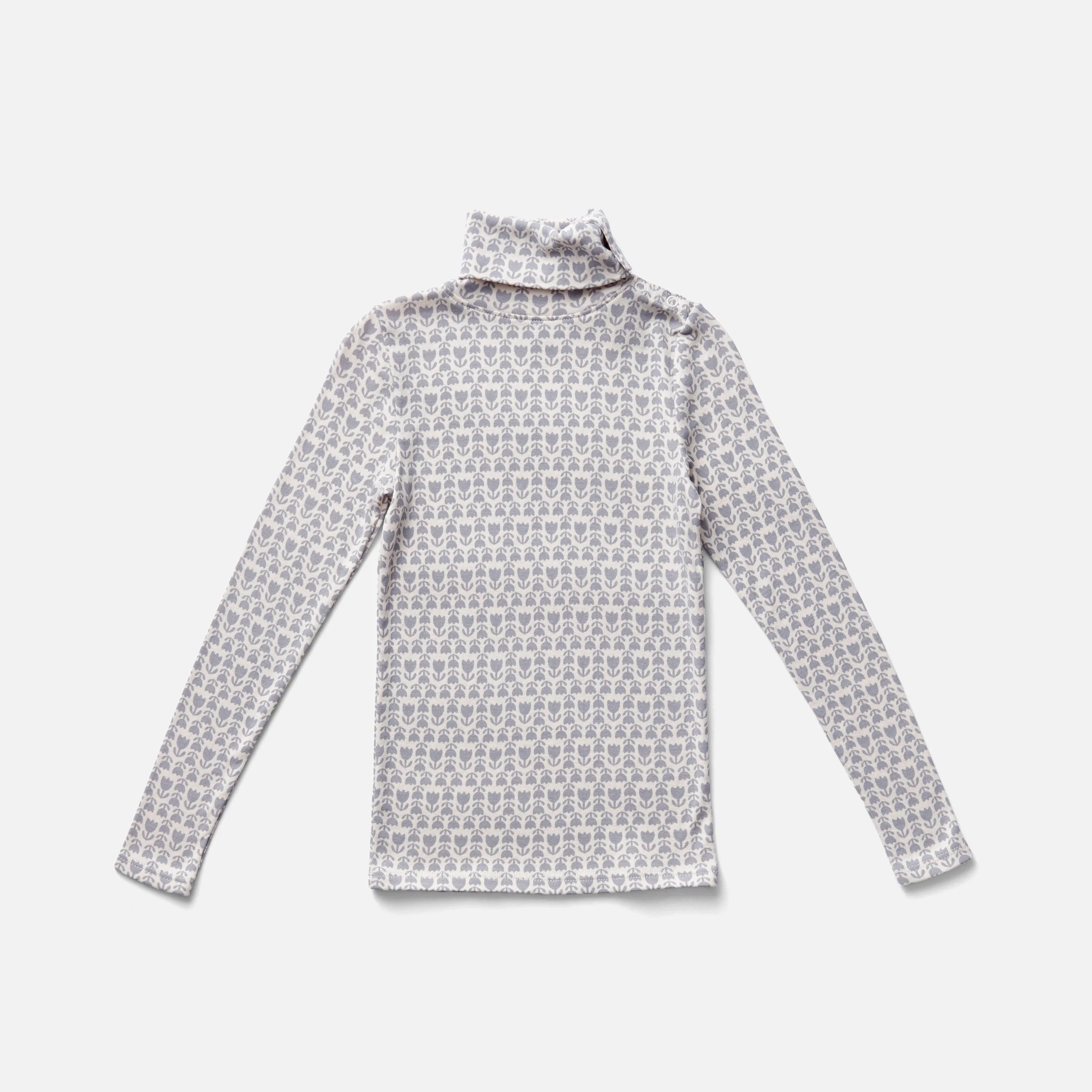 Pima Cotton Snap Turtleneck - Haze Folklore