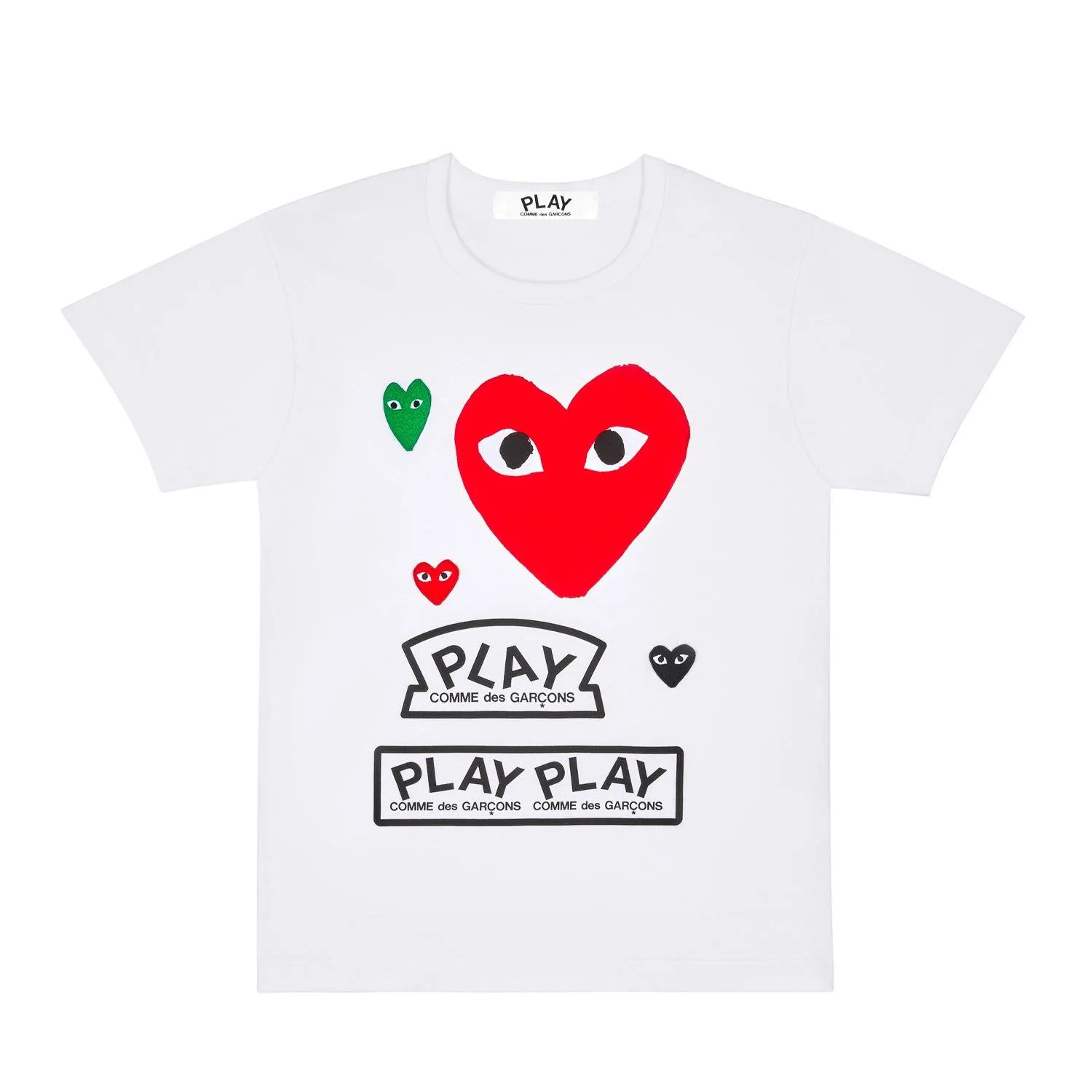 PLAY LOGO WITH RED HEART T-SHIRT