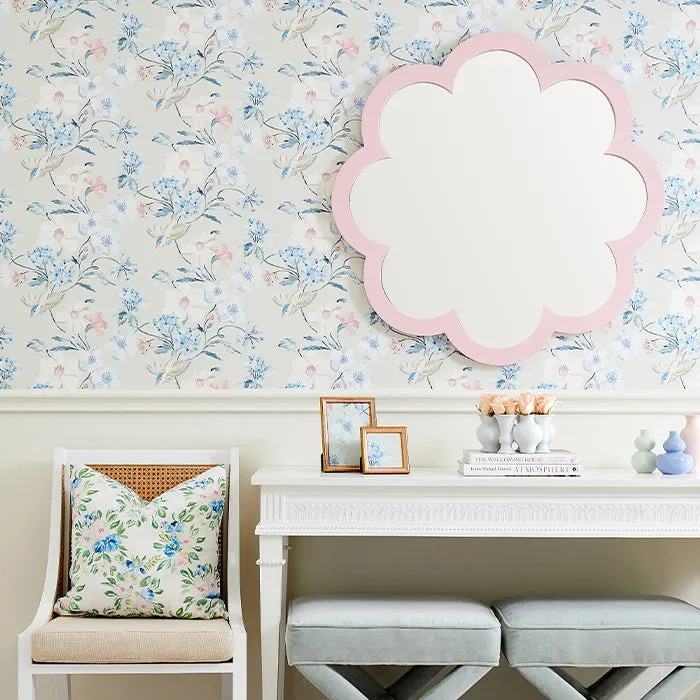 Poppy Scalloped Mirror in Blush