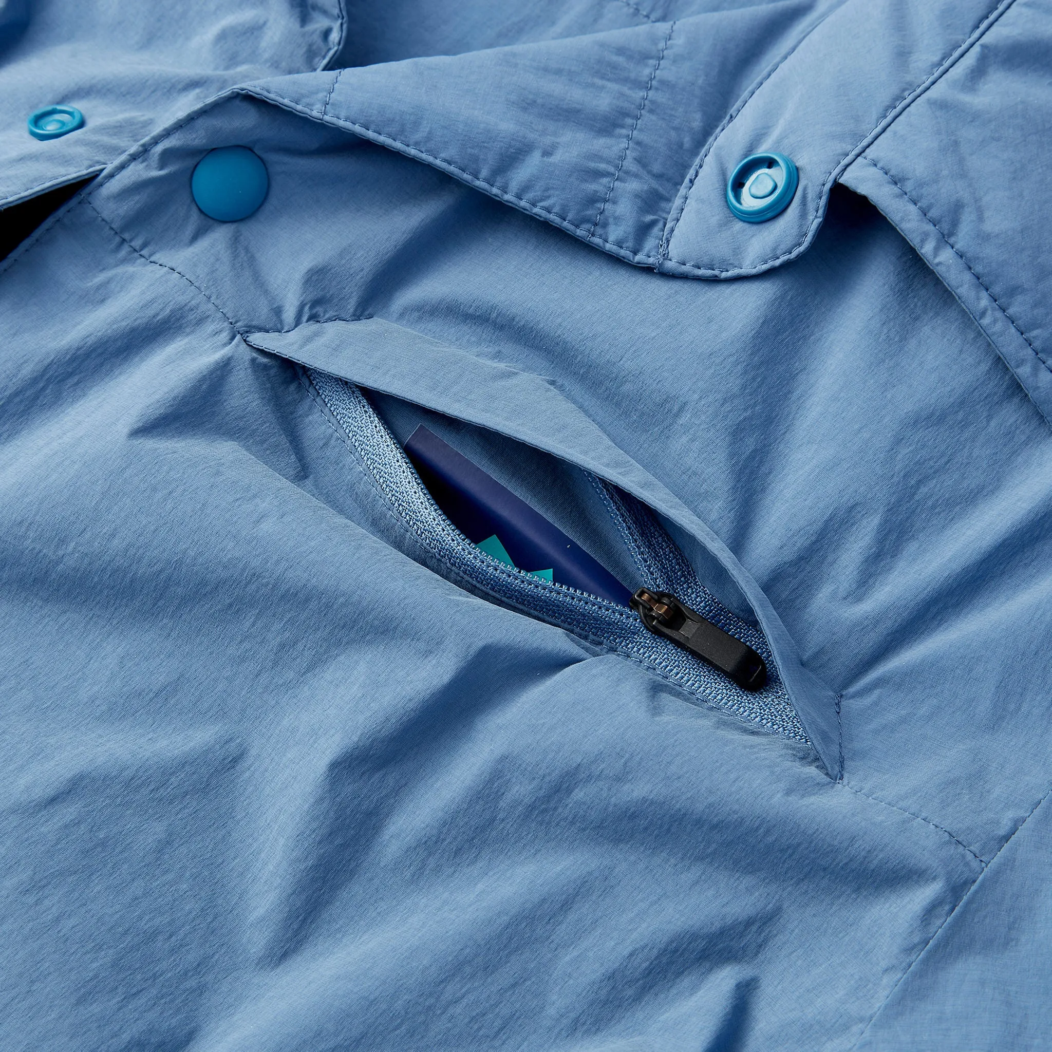 Reversible Insulated Shirt Jacket in Dusty Blue