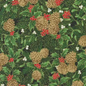 Robert Kaufman Holiday Flourish Festive Finery Forest  SRKM-22289-44