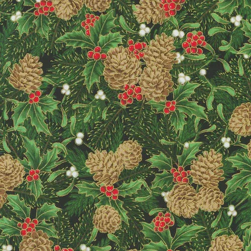 Robert Kaufman Holiday Flourish Festive Finery Forest  SRKM-22289-44