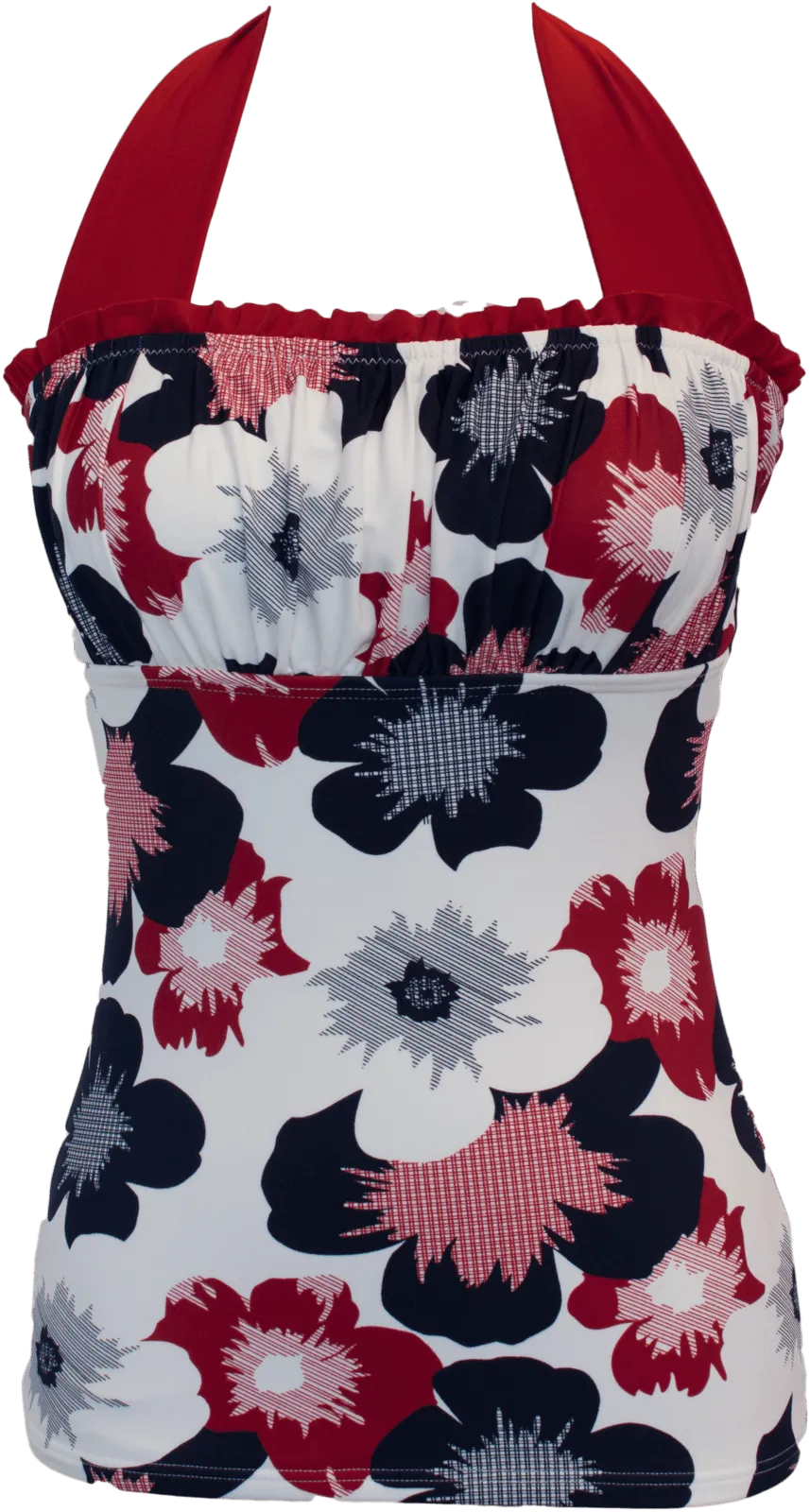 Ruched Square Halter Top - Nautical Gingham Flower - FINAL SALE - FINAL FEW