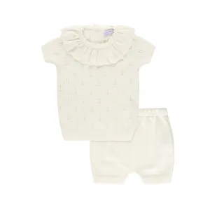 Ruffled Wheat Set ~ Off White