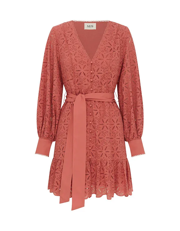 Sara Lace Mini Dress Sangria