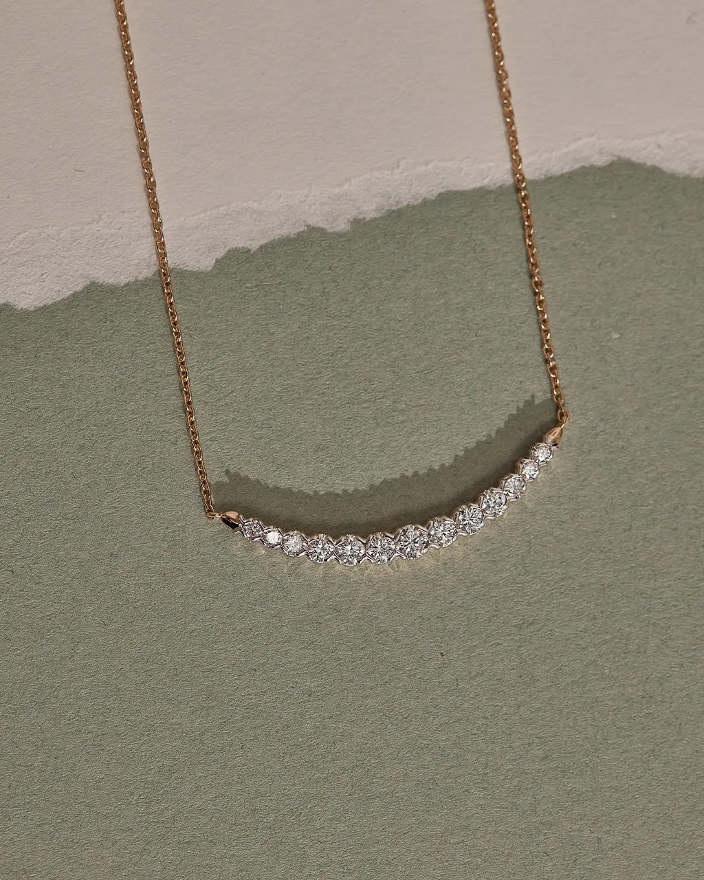 Scallop Bar Diamond Necklace