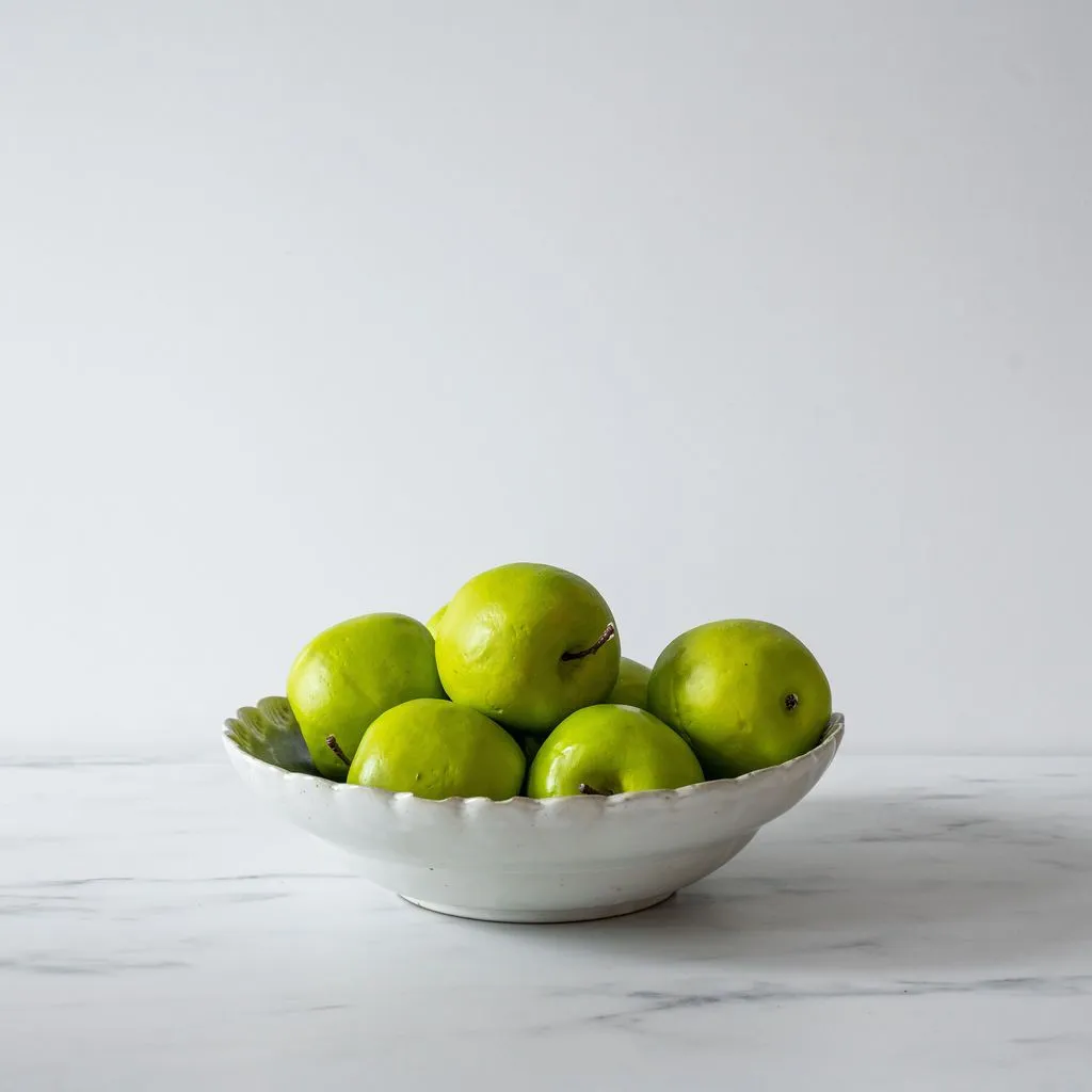 Scalloped Edge Stoneware Bowl