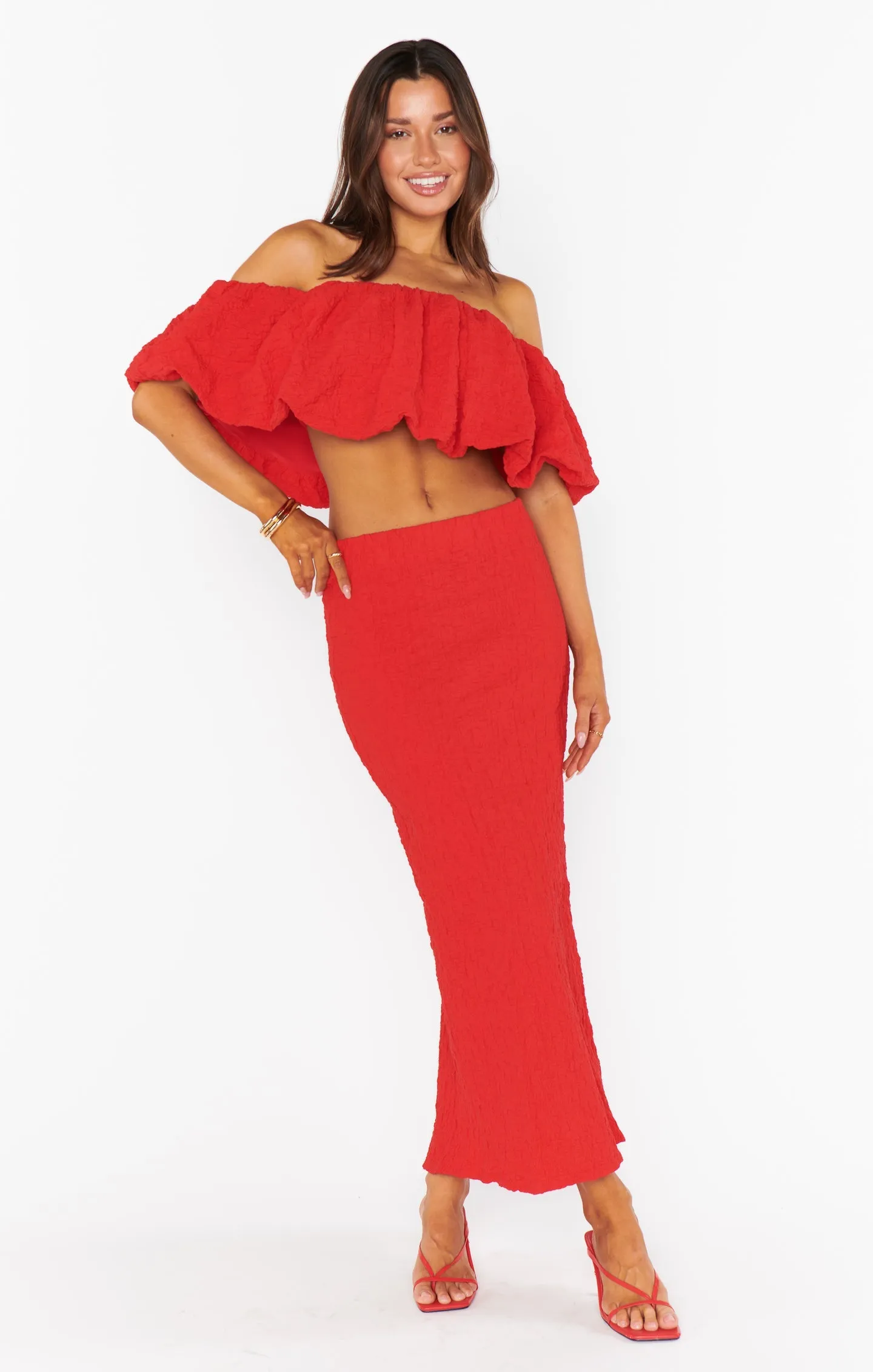 Show Me Your Mumu Maria Top in Red Scrunch