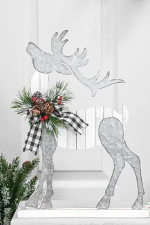 Silver festive deer tabletop