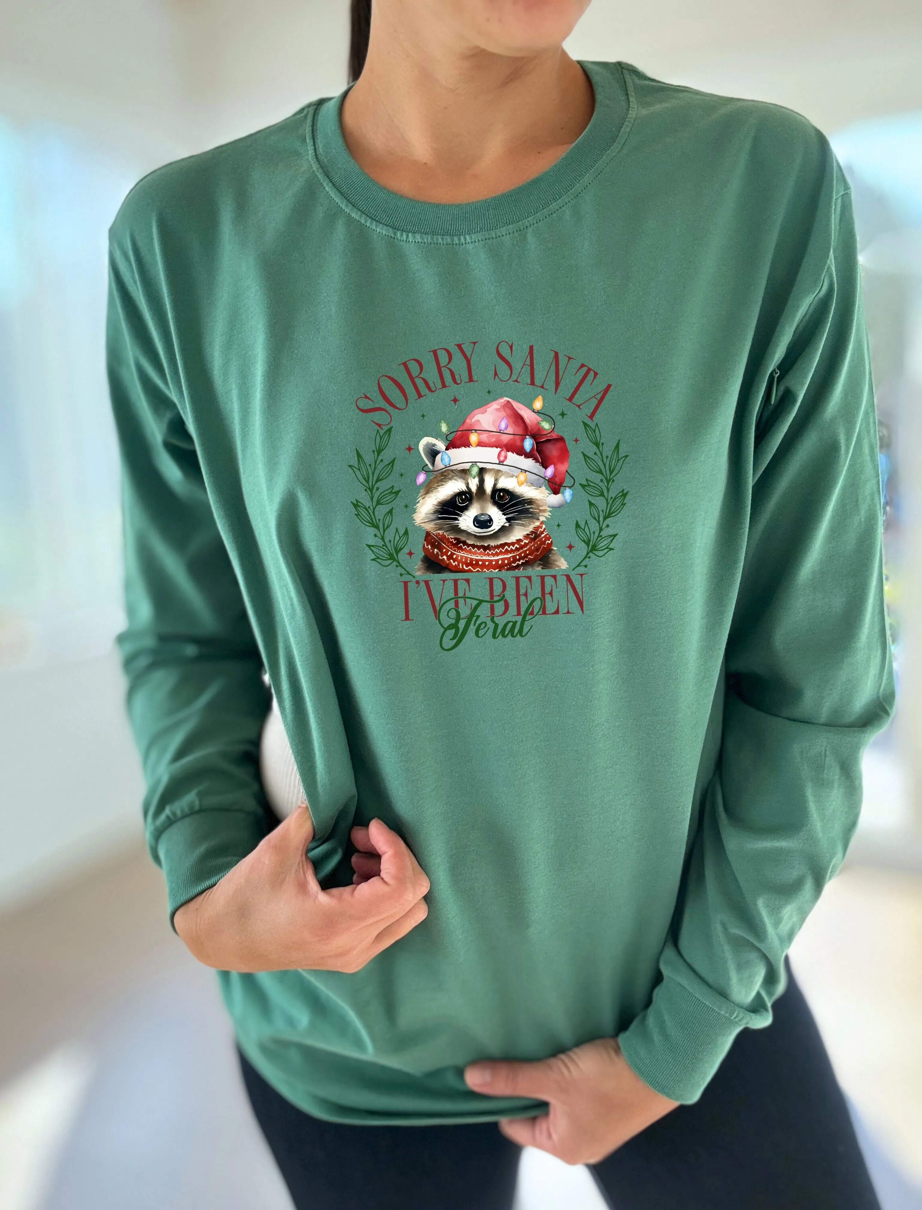 Sorry Santa I've Been Feral Long Sleeve Comfort Tee