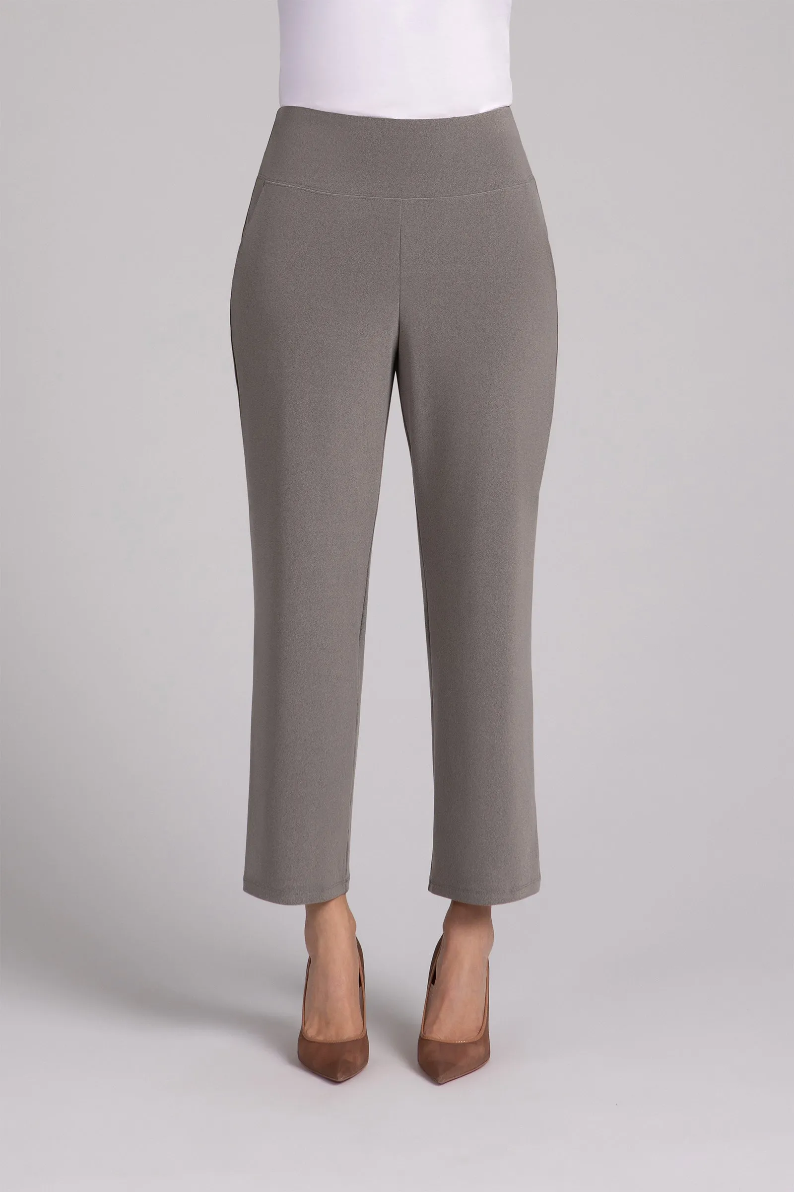 Straight Leg Ankle Pant | Melange Sand