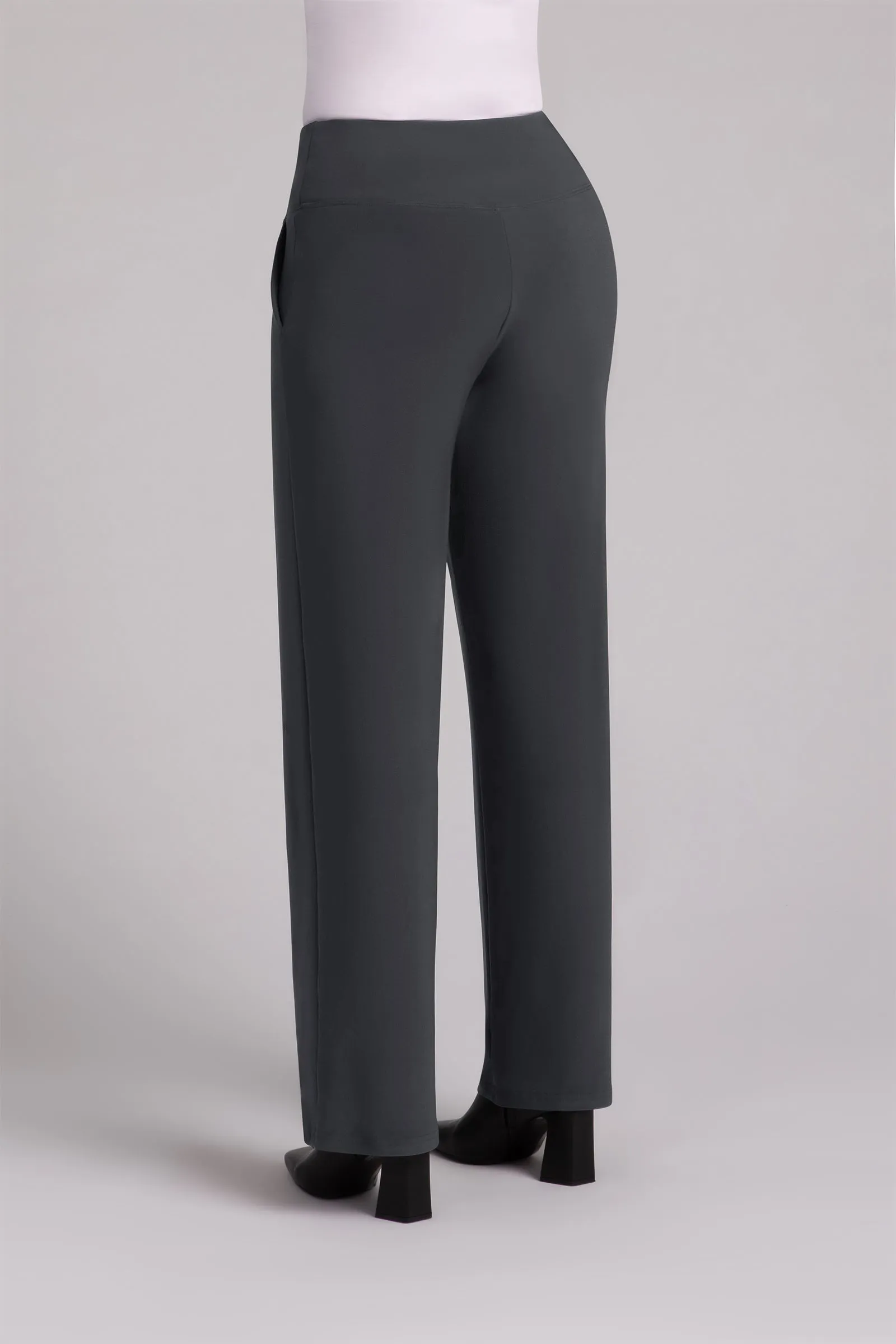 Straight Leg Pant with Yoke | Graphite