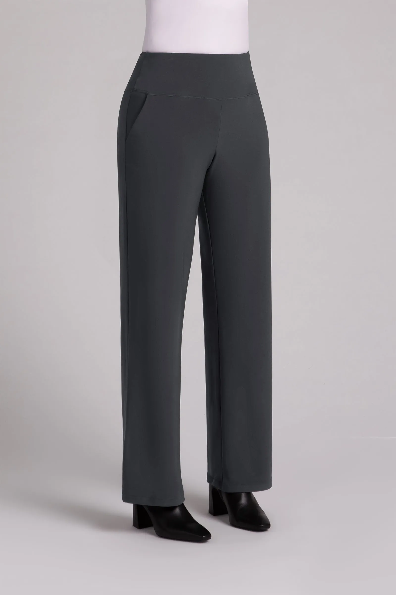 Straight Leg Pant with Yoke | Graphite