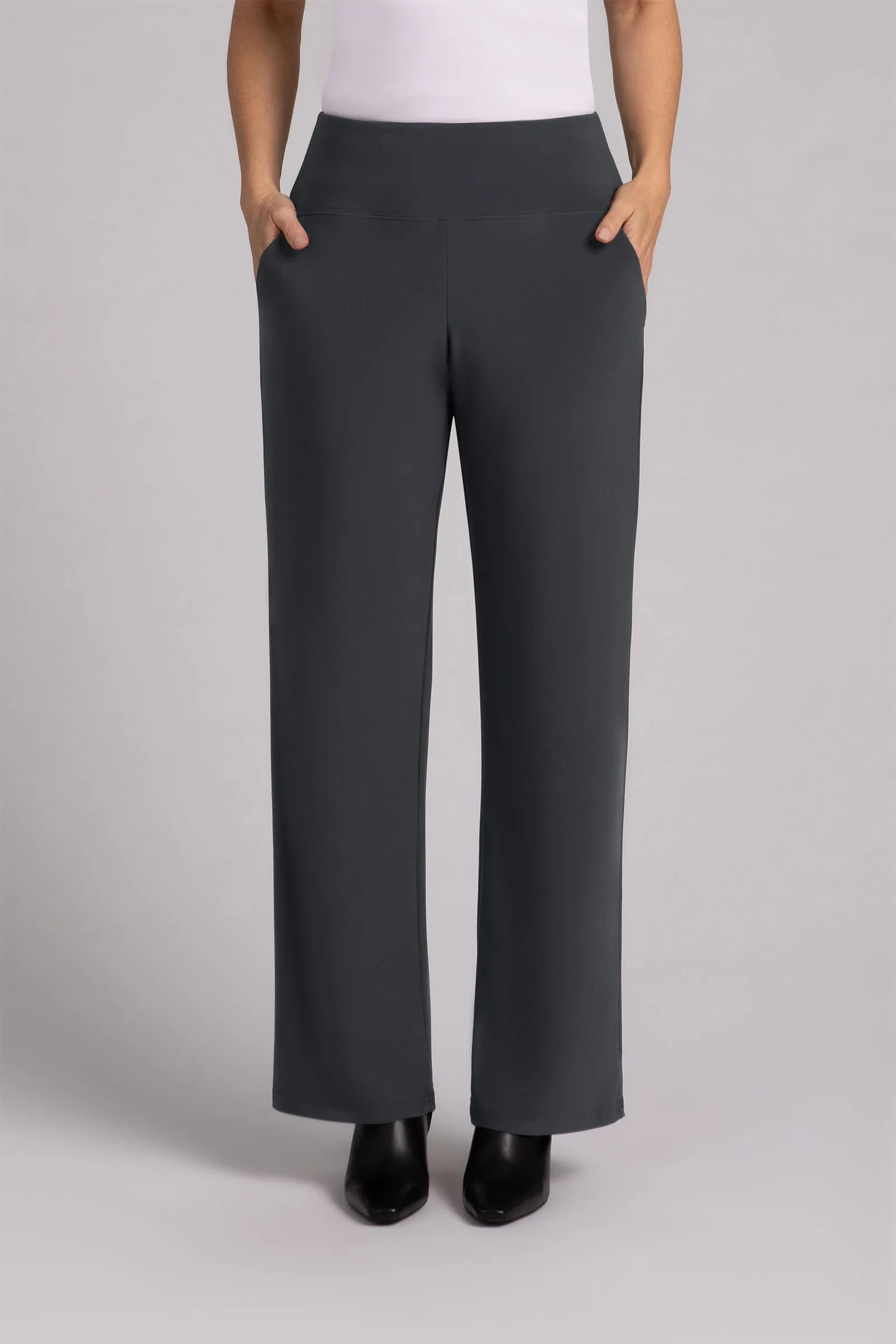 Straight Leg Pant with Yoke | Graphite