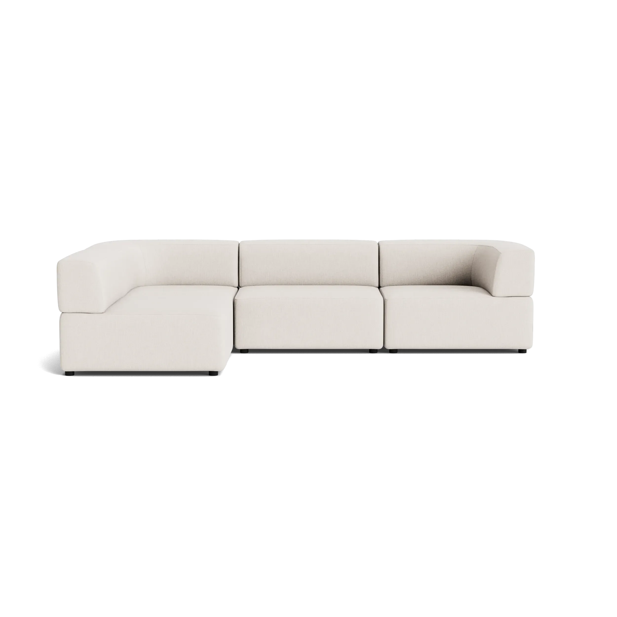 Stretch 4 Seater Open Chaise Sofa - Silex Off White