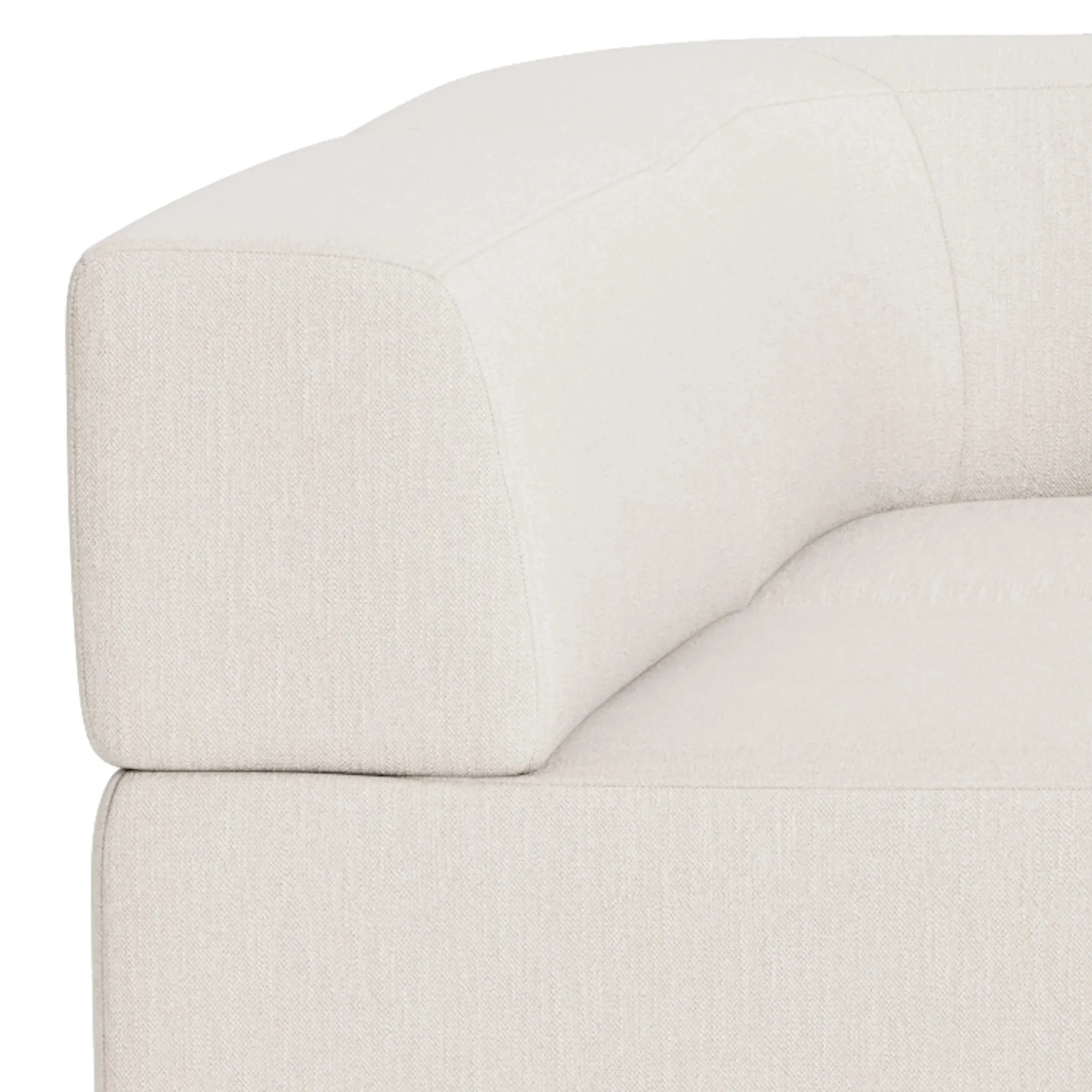 Stretch 4 Seater Open Chaise Sofa - Silex Off White