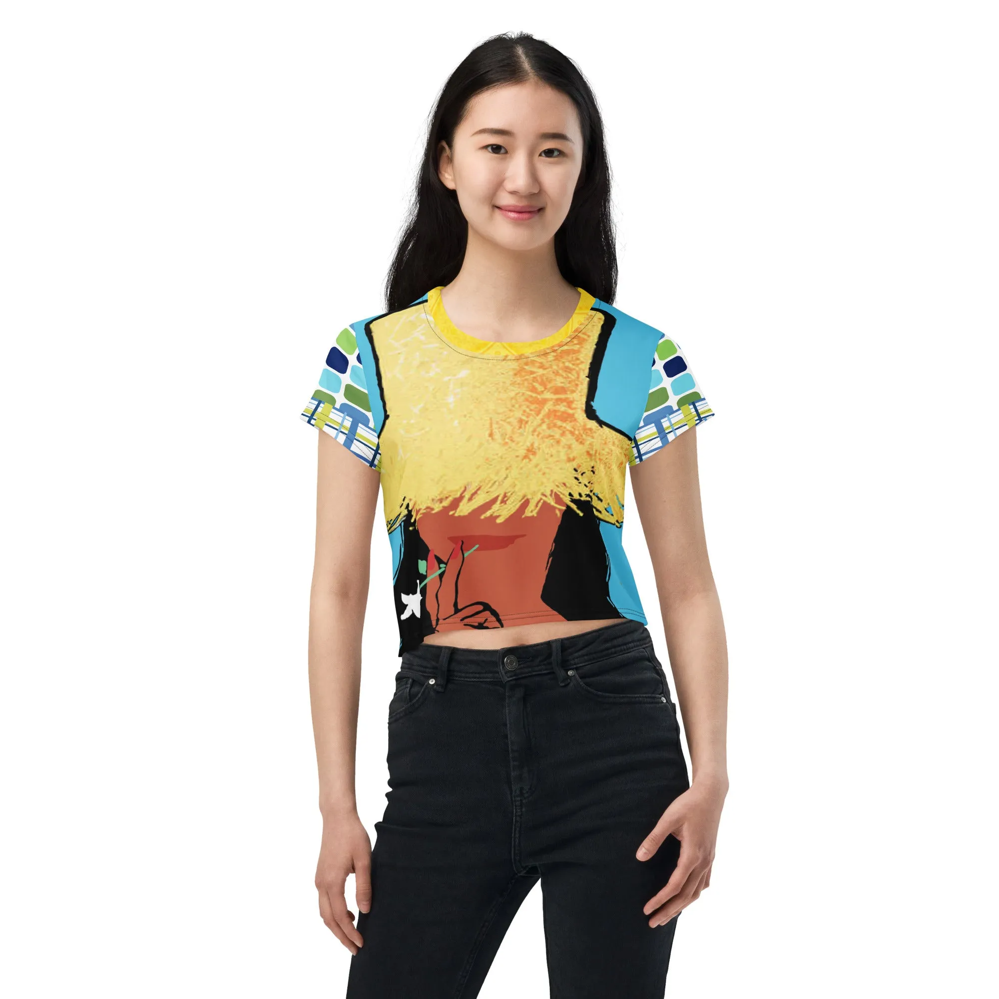 Tahiti Girl Short Sleeve Crop Tee