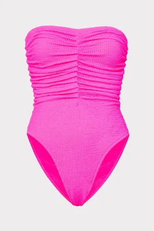 Textured Ruched One Piece