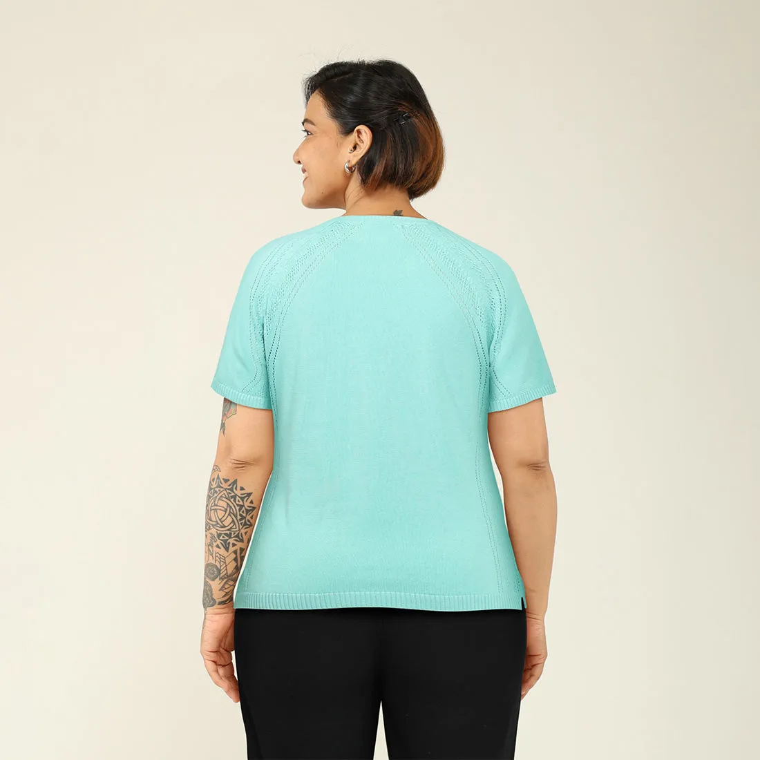 The At-Ease Cotton Knit Pointelle Top